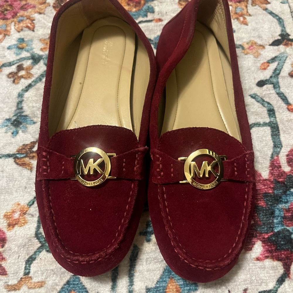 Michael Kors Burgundy Suede Loafers